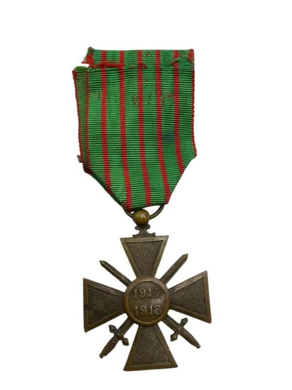 WW1 French War Cross Bronze with Palm 1914 to 1918 Full Size Medal