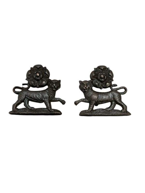 WW2 British York and Lancaster Regiment Collars Insignia Pair