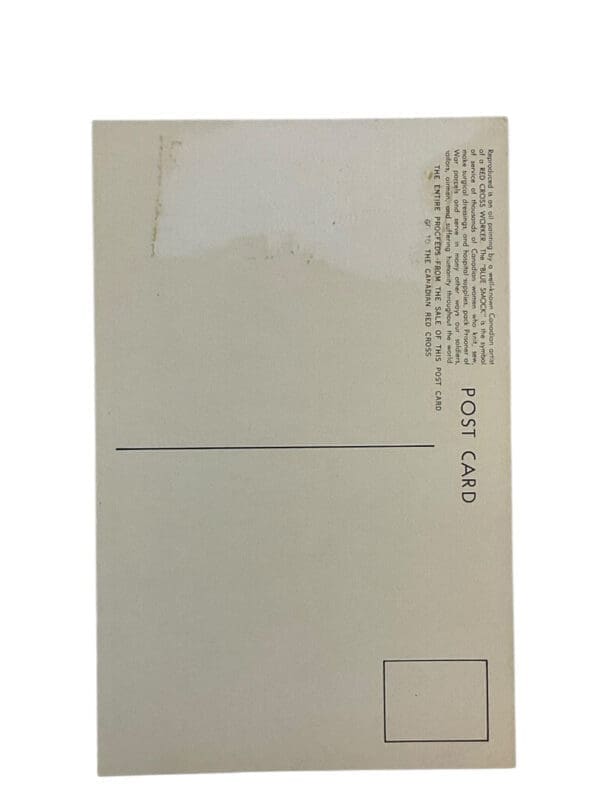WW2 The Canadian Red Cross Society Postcard 5.5 X 3.5 Inches (2)
