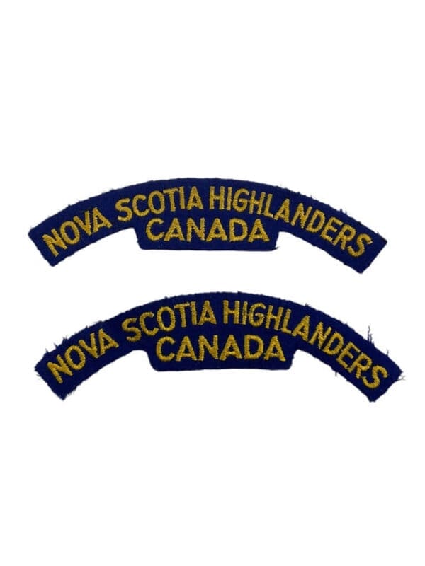 Canadian Nova Scotia Highlanders Canada Shoulder Titles Insignia Pair