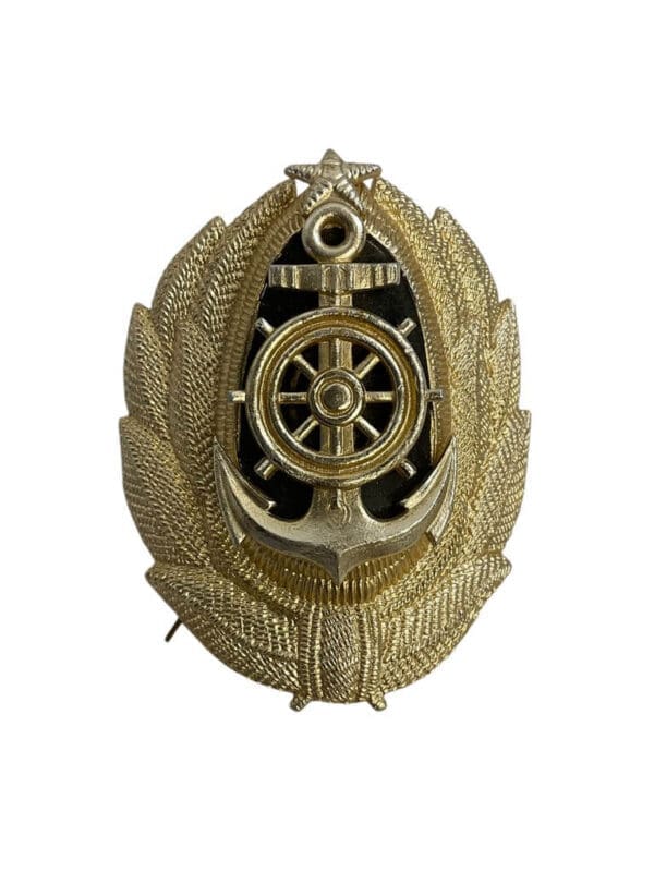 Russian Soviet Navy River Fleet Officers Cap Badge