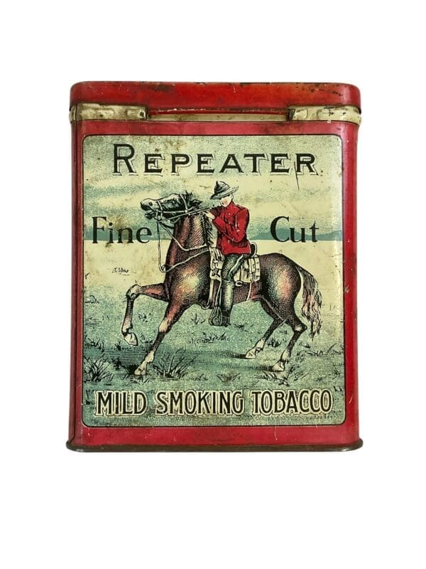 Canadian Repeater Tobacco Tin Mounted Police Large EMPTY