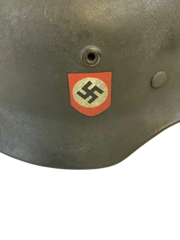 WW2 German M40 Combat Police Helmet With Double Decal Q64 Lot DN212