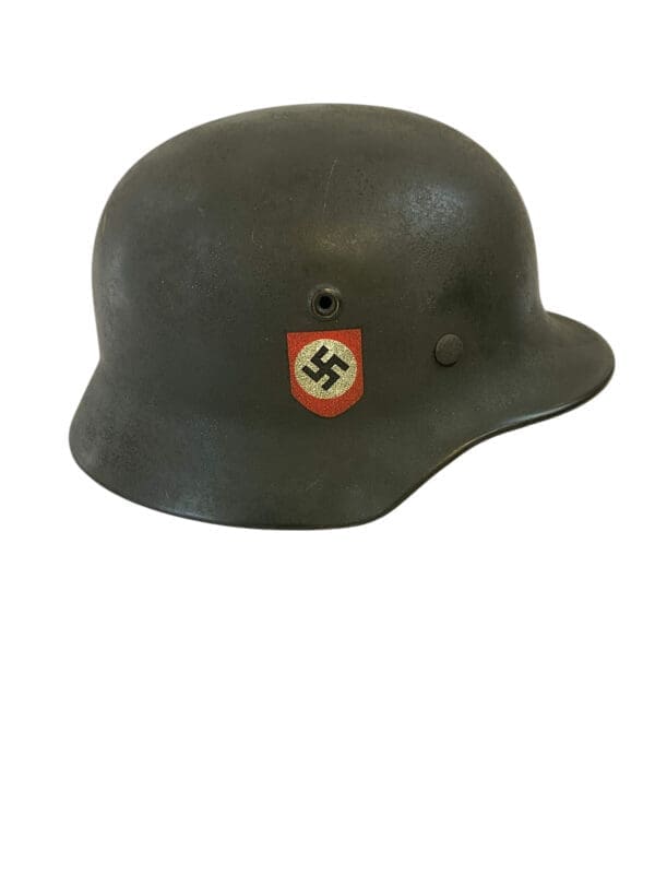WW2 German M40 Combat Police Helmet With Double Decal Q64 Lot DN212