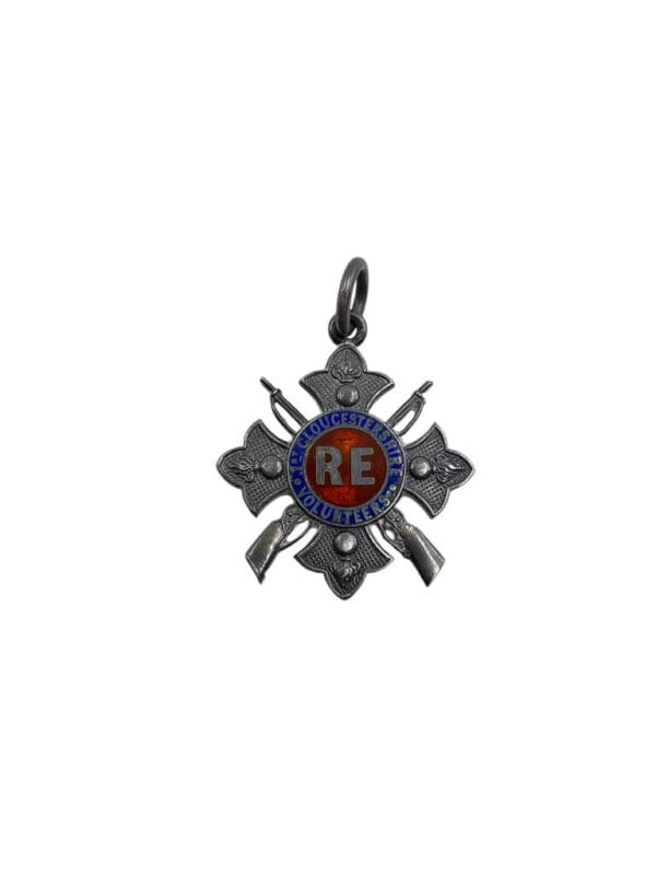British Victorian 1st Gloucestershire Volunteers Royal Engineers Silver Shooting Medals and Insignia