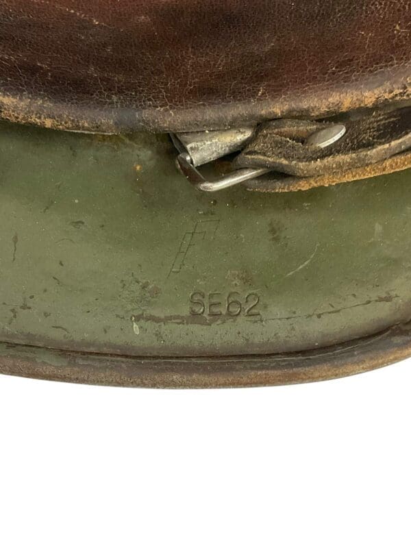 WW2 German M35 SD Single Decal Camouflage Named Steel Helmet SE62 Lot #3549