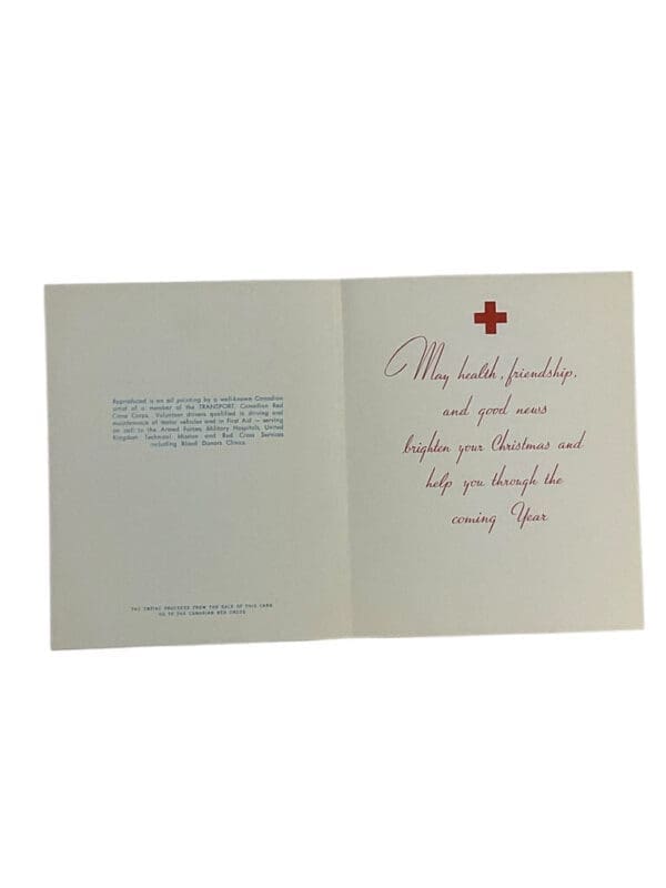 WW2 The Canadian Red Cross Society Seasons Greetings Christmas Card 5.5 X 4.5 Inches (4)