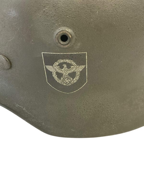 WW2 German M40 Combat Police Helmet With Double Decal Q64 Lot DN212