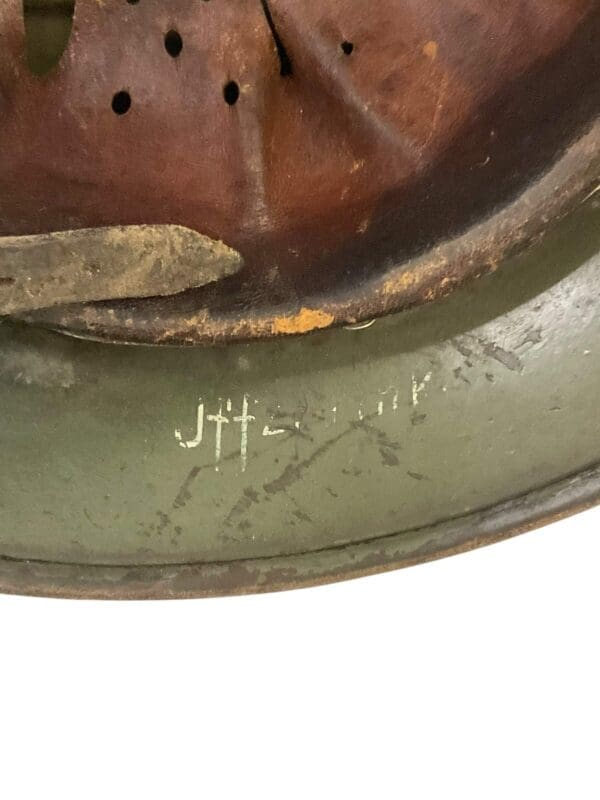 WW2 German M35 SD Single Decal Camouflage Named Steel Helmet SE62 Lot #3549