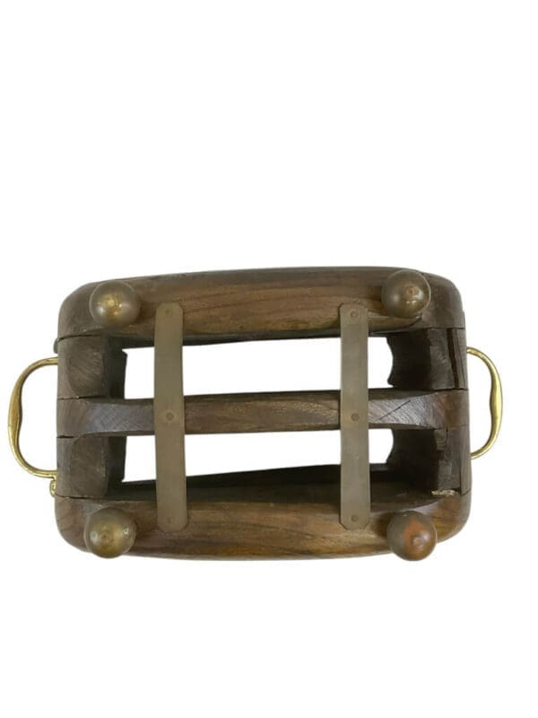 British Wooden Wood Block and Tackle Converted to Magazine Rack