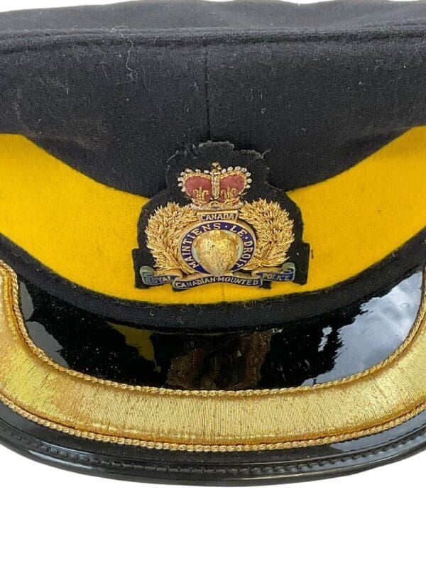 Royal Canadian Mounted Police RCMP Officers Peak Cap Hat Missing Chin Strap Size 7 1/4