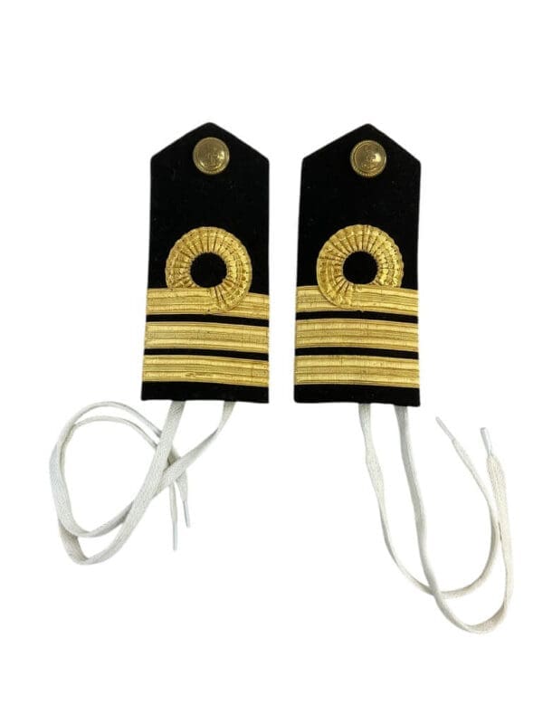 British Royal Navy RN Commander Officers Shoulder Boards Pair