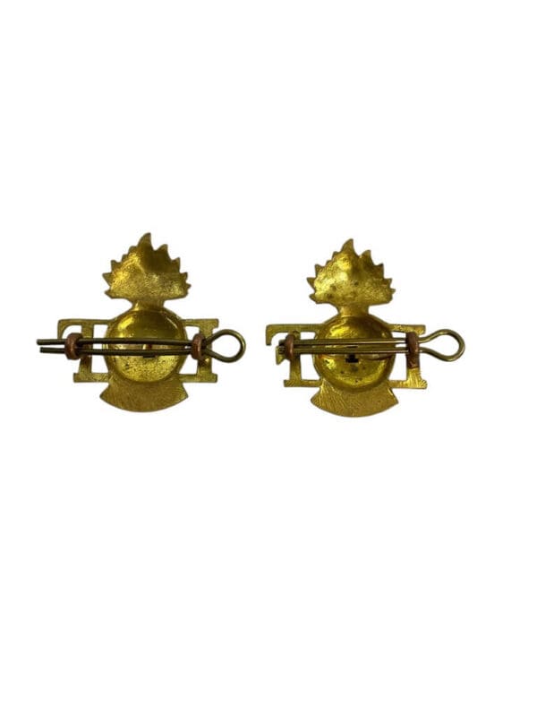 British Royal Irish Fusiliers Shoulder Titles Insignia Pair