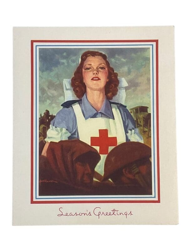 WW2 The Canadian Red Cross Society Seasons Greetings Christmas Card 5.5 X 4.5 Inches (3)