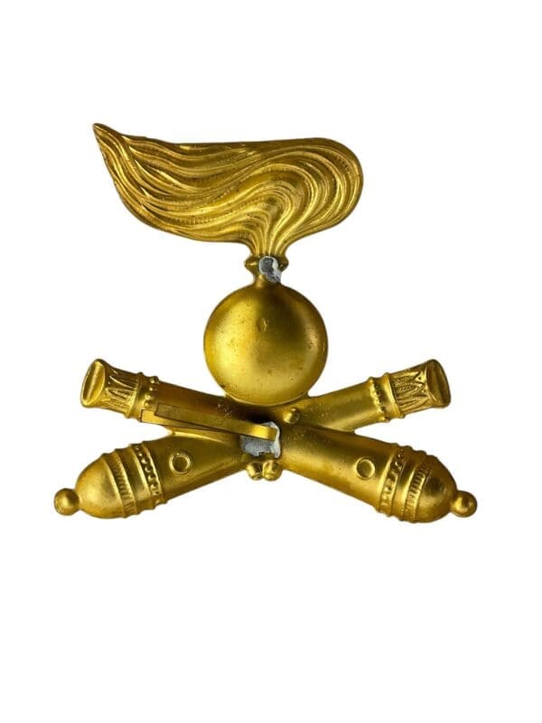 WW2 Italian Royal Army Medium Artillery Pith Helmet Cap Badge