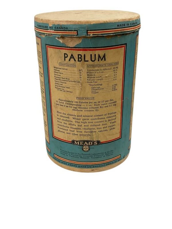 Mead Johnson and Company of Canada Pablum Oats Cardboard Box Canister 1930s EMPTY