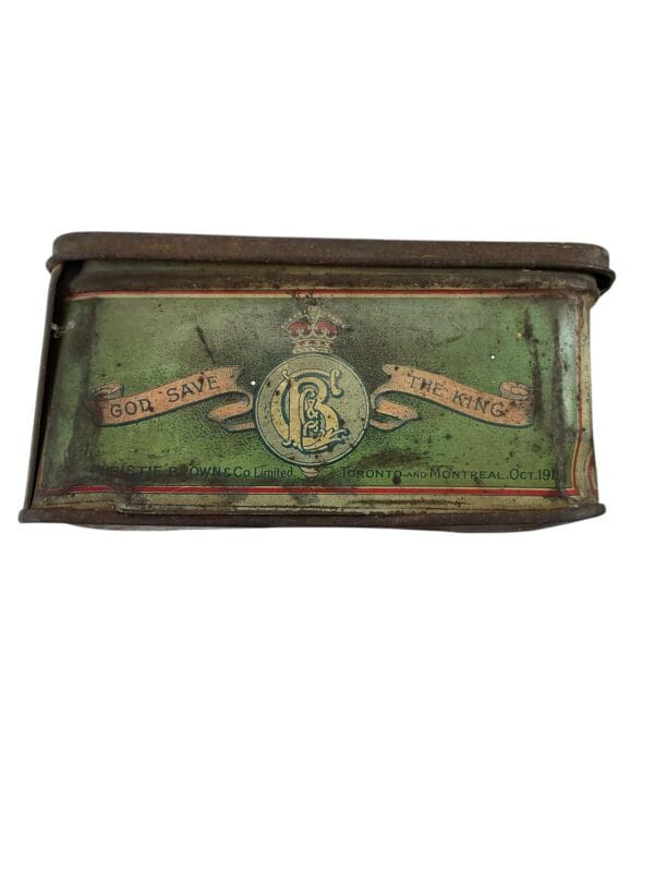 WW1 Canadian CEF Biscuit Tin 1915 Dated EMPTY