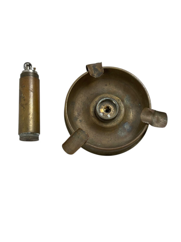 WW2 Canadian 25 Pounder Lighter and Ashtray Trench Art Dated 1945