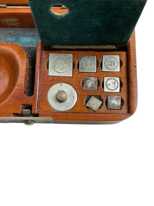 Travelling Medal Weight Scale With Weights and Twister In Original Wooden Box