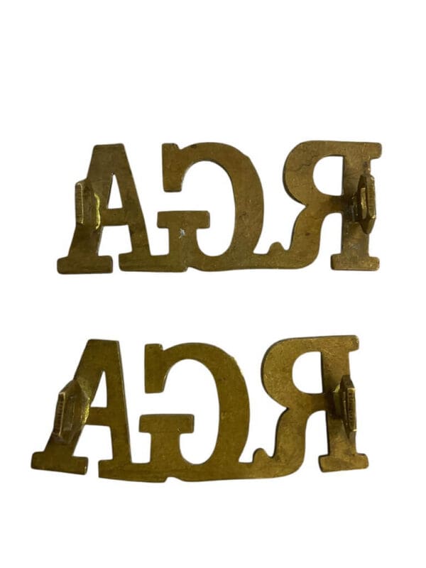 WW1 British BEF Royal Garrison Artillery RGA Collars Insignia Pair