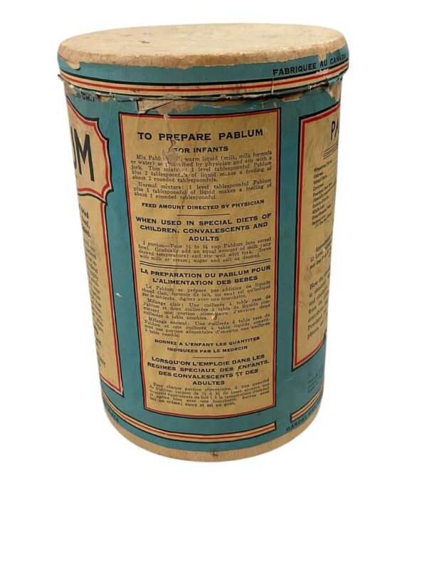 Mead Johnson and Company of Canada Pablum Oats Cardboard Box Canister 1930s EMPTY