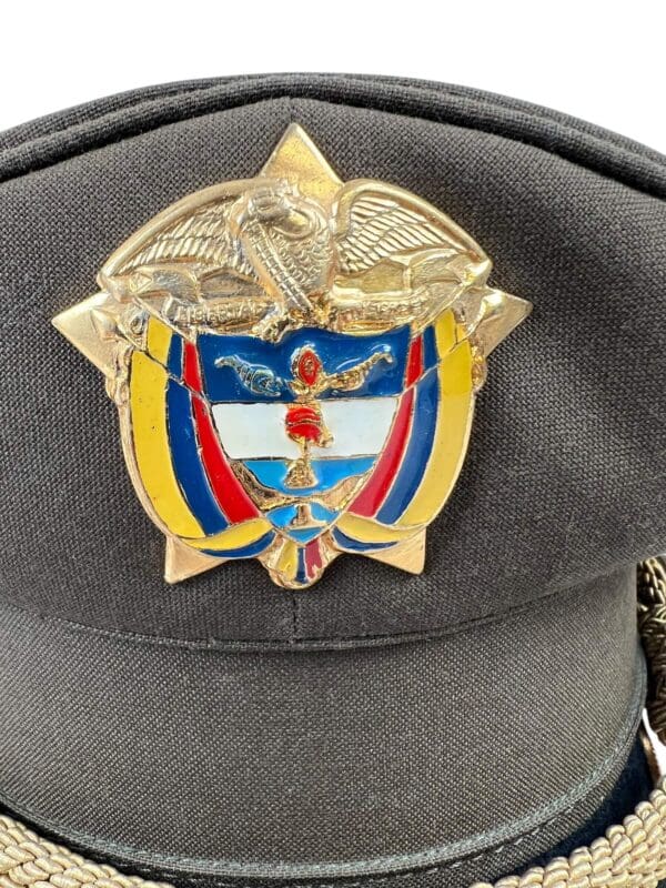 Colombian Police Peak Cap Hat With Badge Size 58