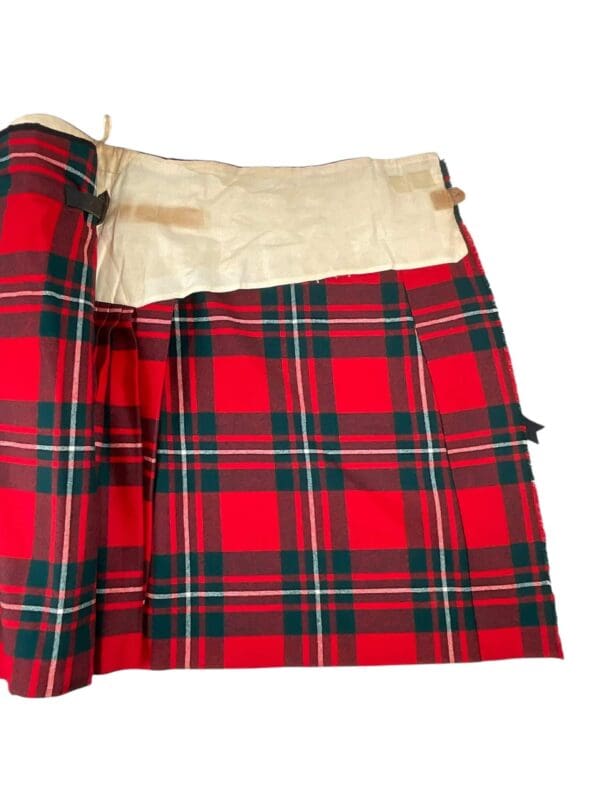 Canadian Essex Scottish Officers Tartan Kilt 34 Inch Waist 26 Inch Drop