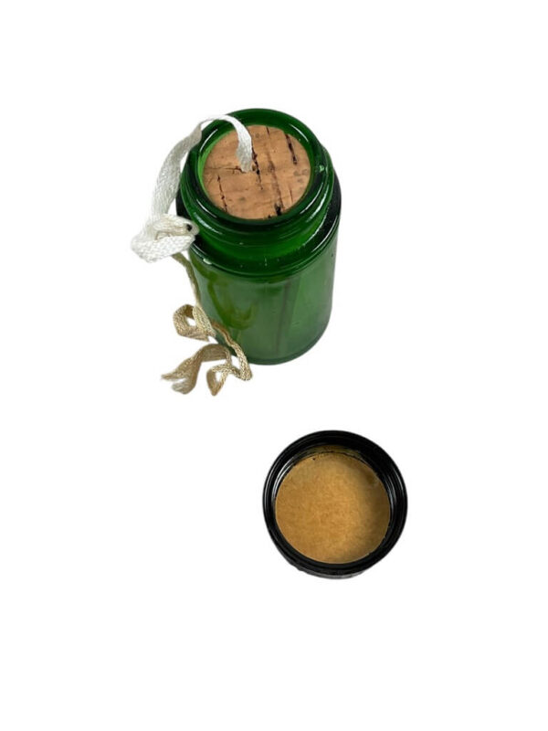 US A.S Aloe Company Super X Carbolized Umbilical Tape 240 Inches In Emerald Green Apothecary Bottle