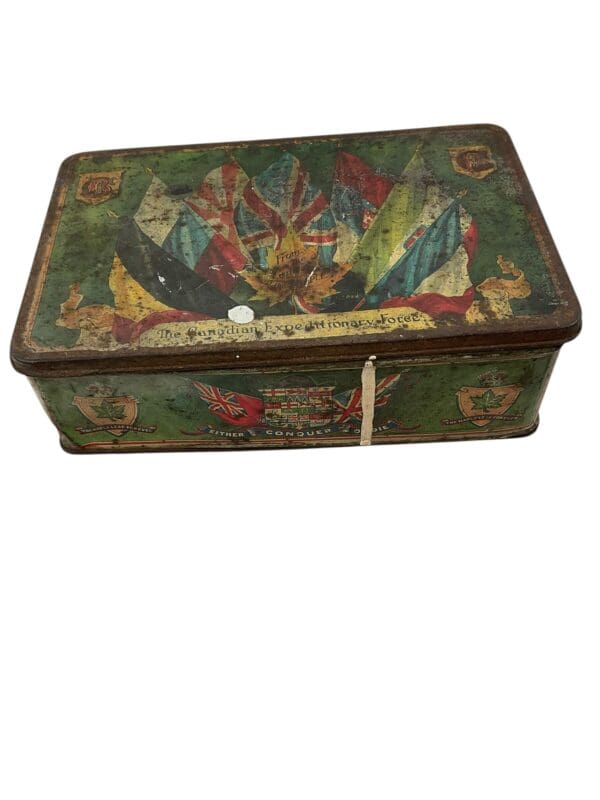 WW1 Canadian CEF Biscuit Tin 1915 Dated EMPTY