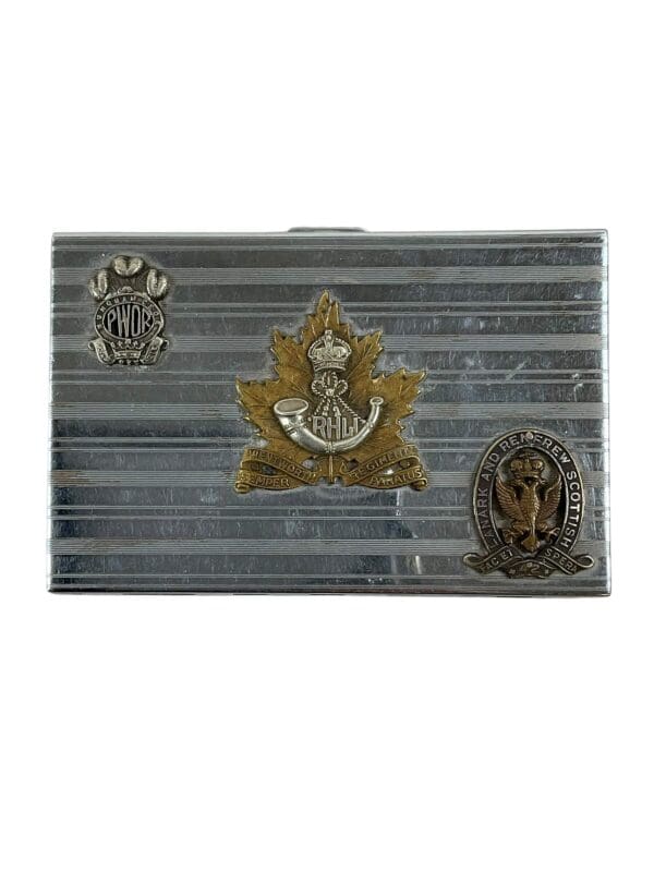 WW2 Canadian RHLI Officers Cigarette Case 1940 Dated EMPTY
