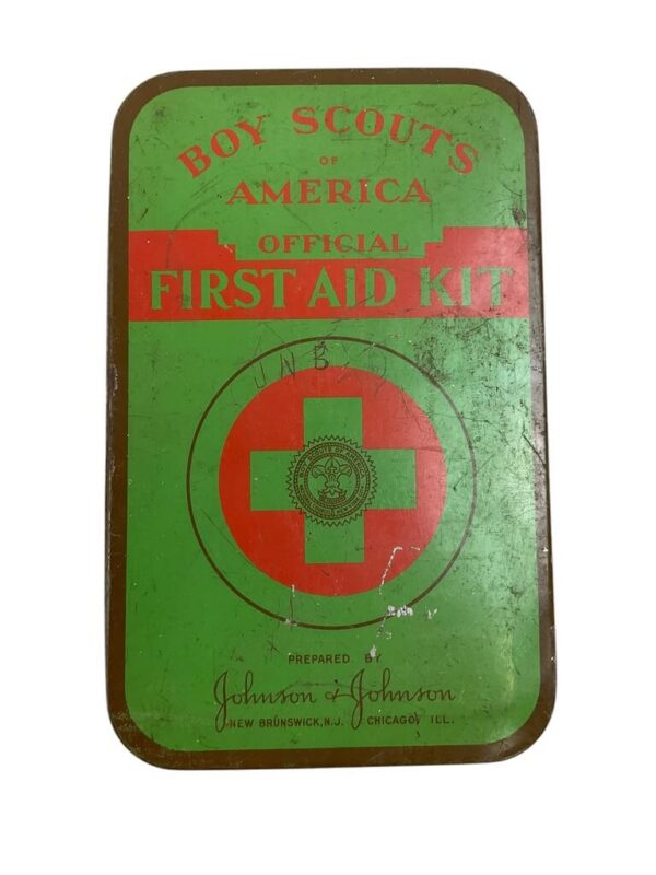 WW2 US Boy Scouts of America First Aid Kit In Metal Tin With Contents