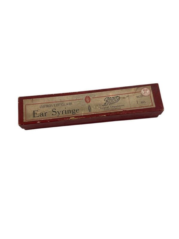 Boots Chemical Improved Glass Ear Syringe Size 1oz Box EMPTY