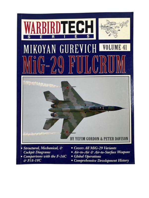 Russian Soviet Air Force Mikoyan Gurevich MiG-29 Fulcrum Warbird Tech Series Vol 41 Used Softcover Reference Book