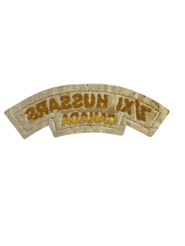 WW2 Canadian 7th/11th Hussars Canada British Made Shoulder Title Insignia Single