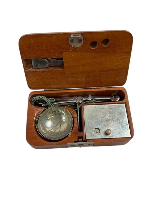Travelling Medal Weight Scale With Weights and Twister In Original Wooden Box