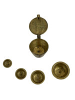 Brass Nested Apothecary Cup-Weight Set With Case