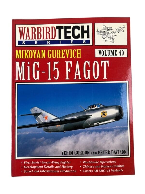 Russian Soviet Air Force Mikoyan Gurevich MiG-15 Fagot Warbird Tech Series Vol 40 Used Softcover Reference Book