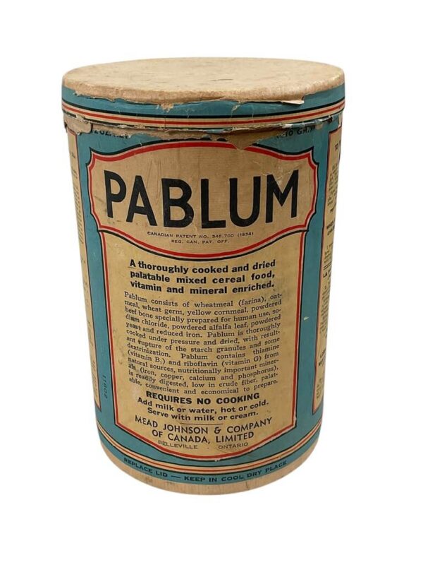 Mead Johnson and Company of Canada Pablum Oats Cardboard Box Canister 1930s EMPTY