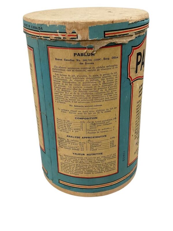 Mead Johnson and Company of Canada Pablum Oats Cardboard Box Canister 1930s EMPTY