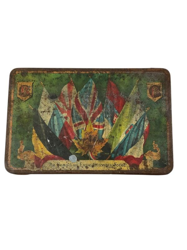WW1 Canadian CEF Biscuit Tin 1915 Dated EMPTY