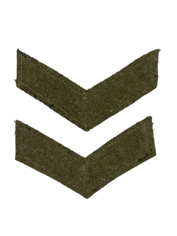 WW2 Canadian Army Corporal Rank Shoulder Titles Insignia Pair