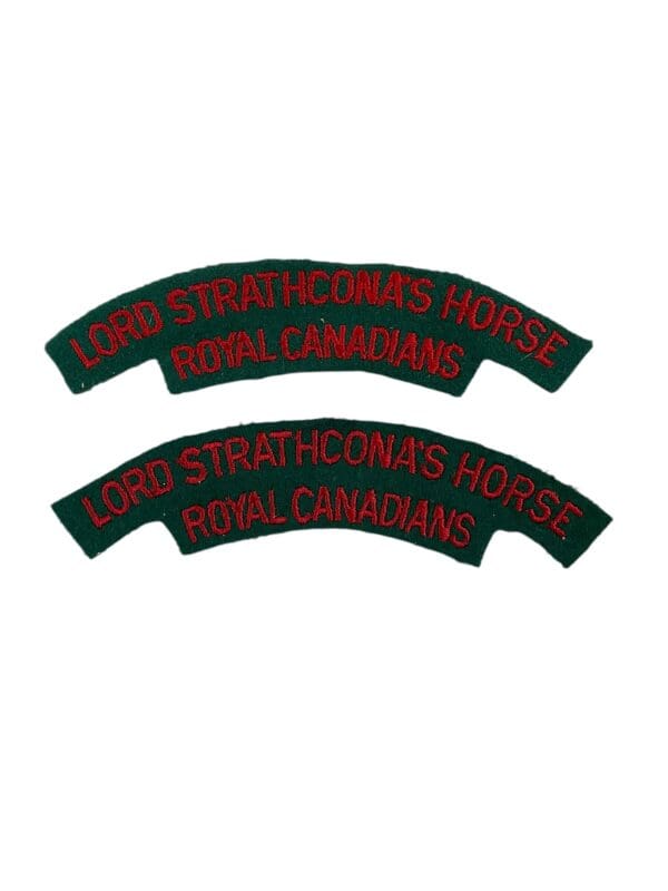 Lord Strathcona's Horse Royal Canadian Shoulder Titles Insignia Pair