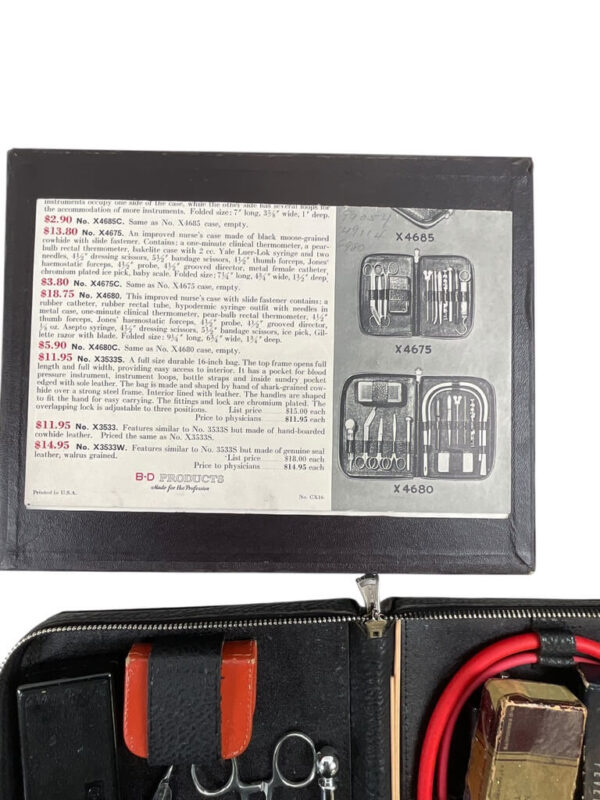 US B-D Products of Leather No X4680 Nurses Case With Contents In Original Packaging