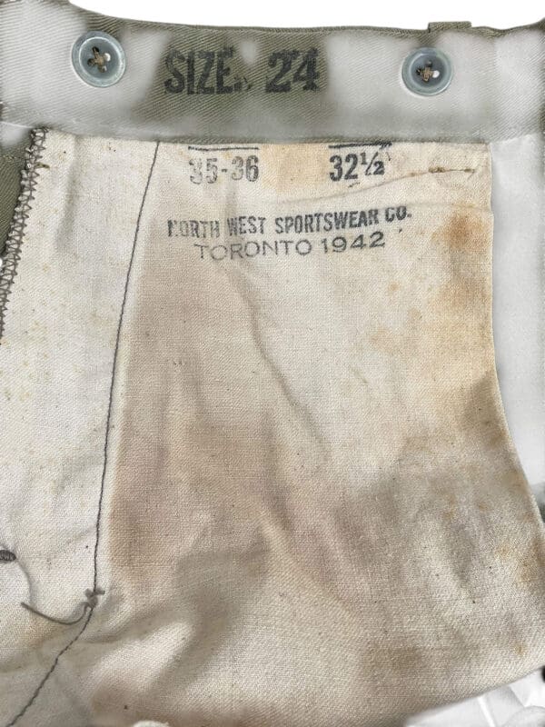 WW2 Canadian RCAF Sergeants Tropical Tunic and Pants 1942 Dated