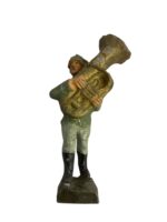 WW2 German Army Heer Bandsman With Tuba Elastolin Toy Soldier