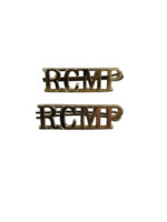 Royal Canadian Mounted Police RCMP Staybright Shoulder Titles Insignia Pair