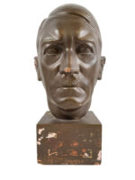 WW2 German Adolf Hitler Bust Schmidt-Hofer Plaster L 7 3/4" X W 7 3/4" X H 21"
